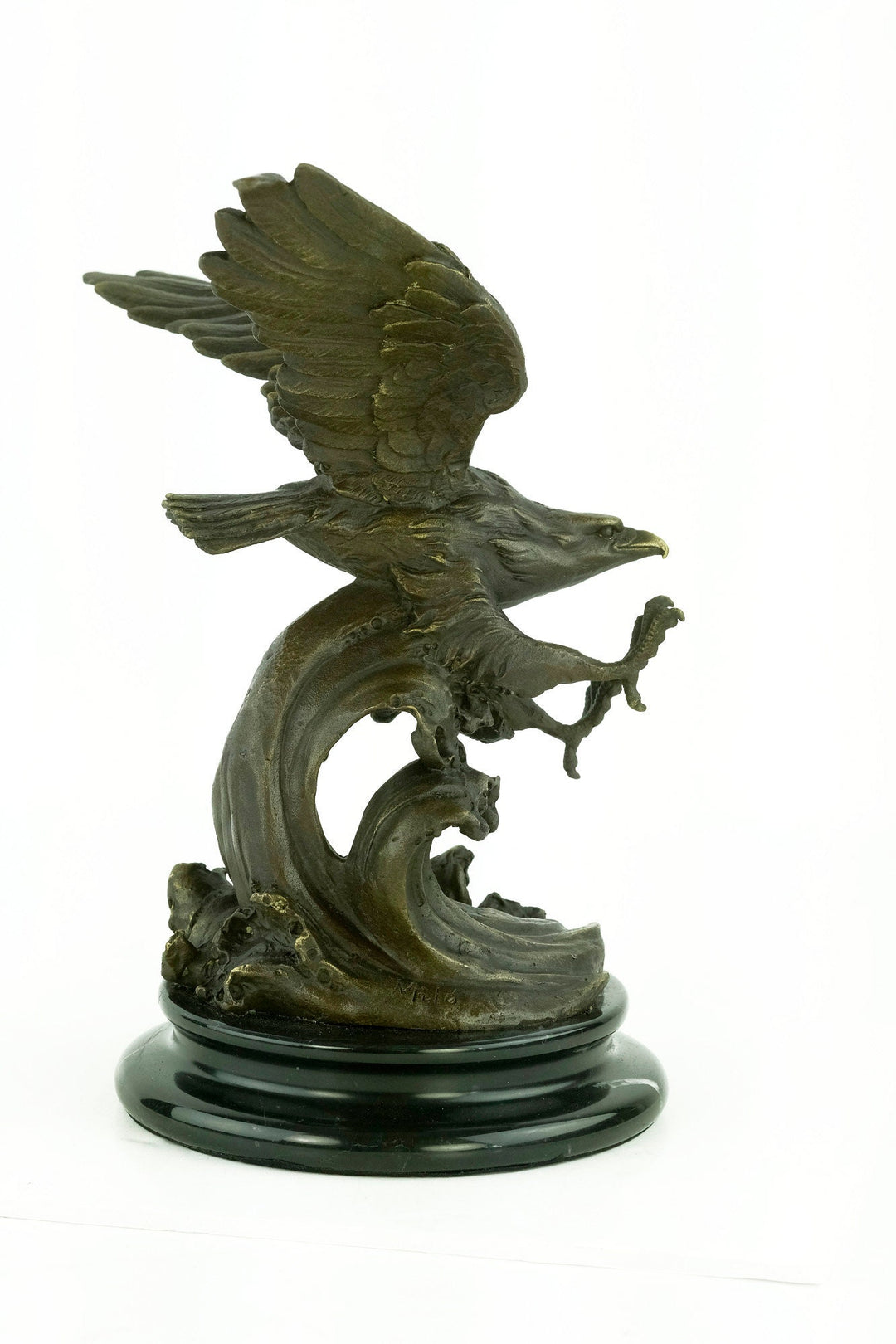 Bronze Eagle Statue Fishing Eagle Sculpture Wildlife Sculpture Animal Art Statue Flying Eagle Sculpture Bald Eagle Sculpture Milo Statue