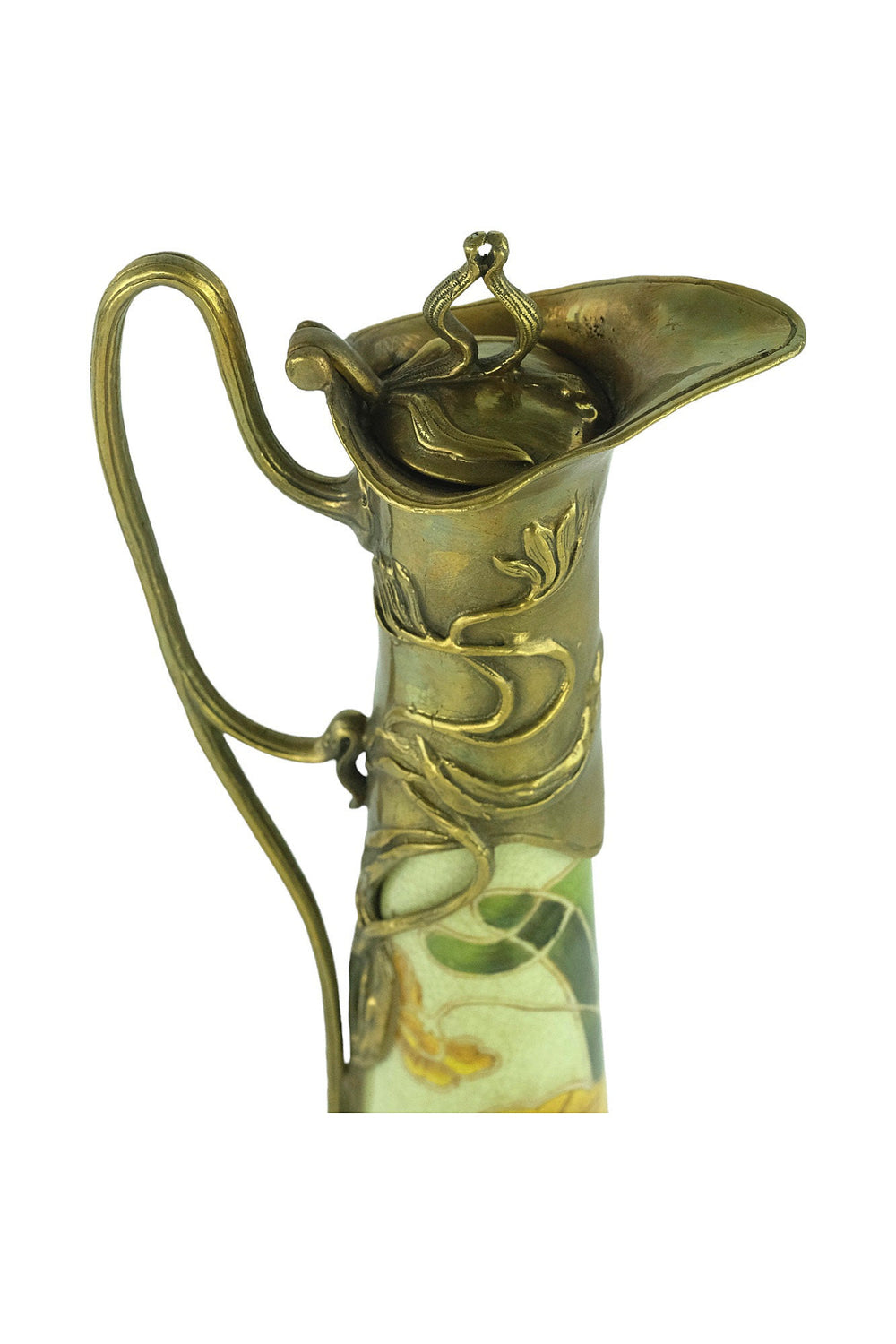 Art Nouveau Style Porcelain Claret Jug with Bronze Decoration Jugendstil Wine Jug Collectable Decanter Bronze Jar Wine Collectable Wine Gift