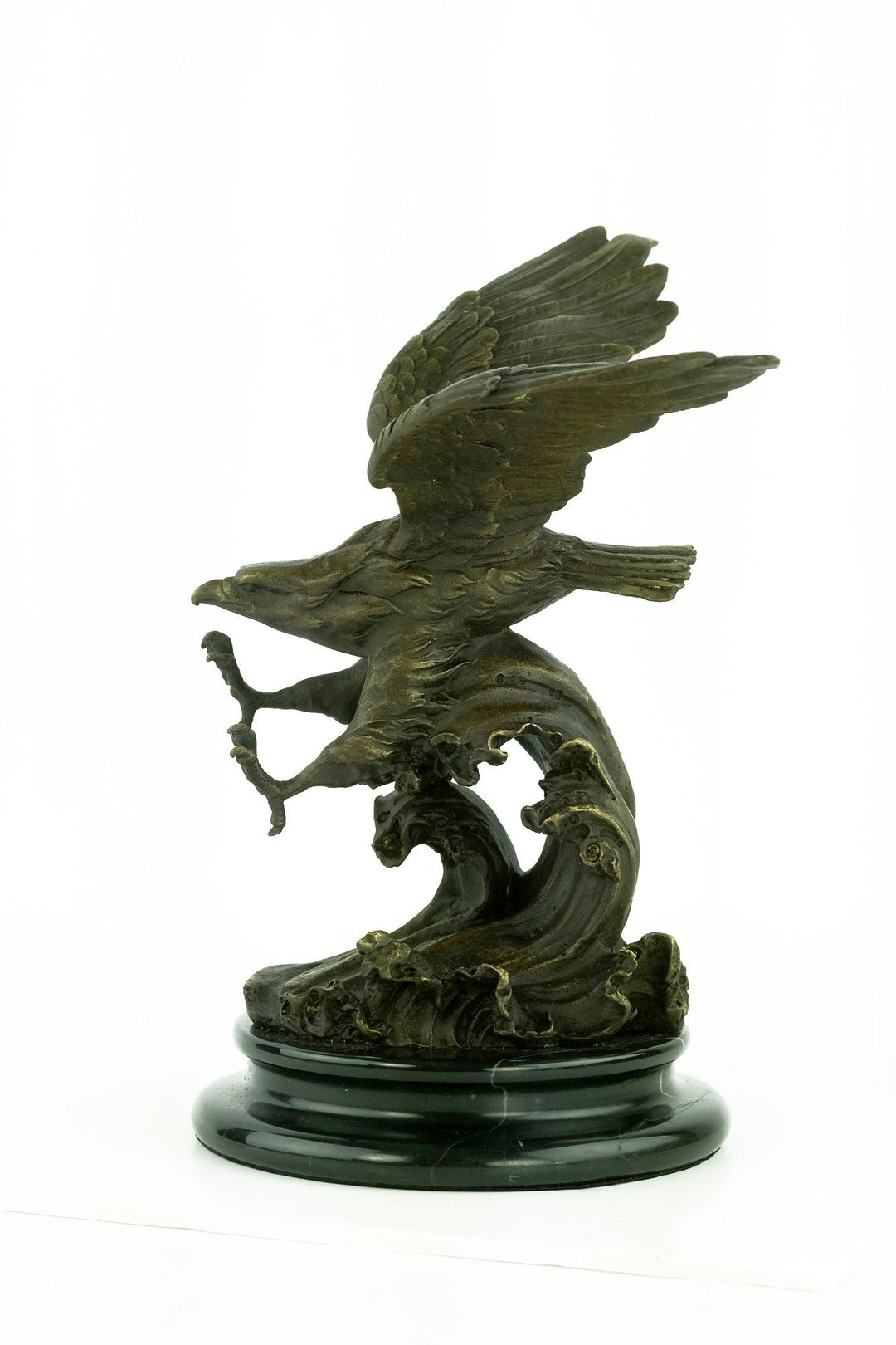 Bronze Eagle Statue Fishing Eagle Sculpture Wildlife Sculpture Animal Art Statue Flying Eagle Sculpture Bald Eagle Sculpture Milo Statue