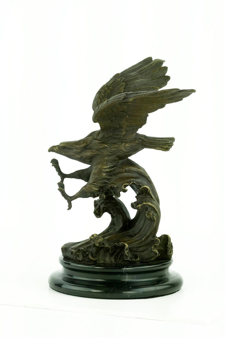 Bronze Eagle Statue Fishing Eagle Sculpture Wildlife Sculpture Animal Art Statue Flying Eagle Sculpture Bald Eagle Sculpture Milo Statue