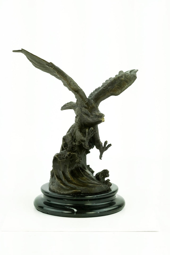 Bronze Eagle Statue Fishing Eagle Sculpture Wildlife Sculpture Animal Art Statue Flying Eagle Sculpture Bald Eagle Sculpture Milo Statue