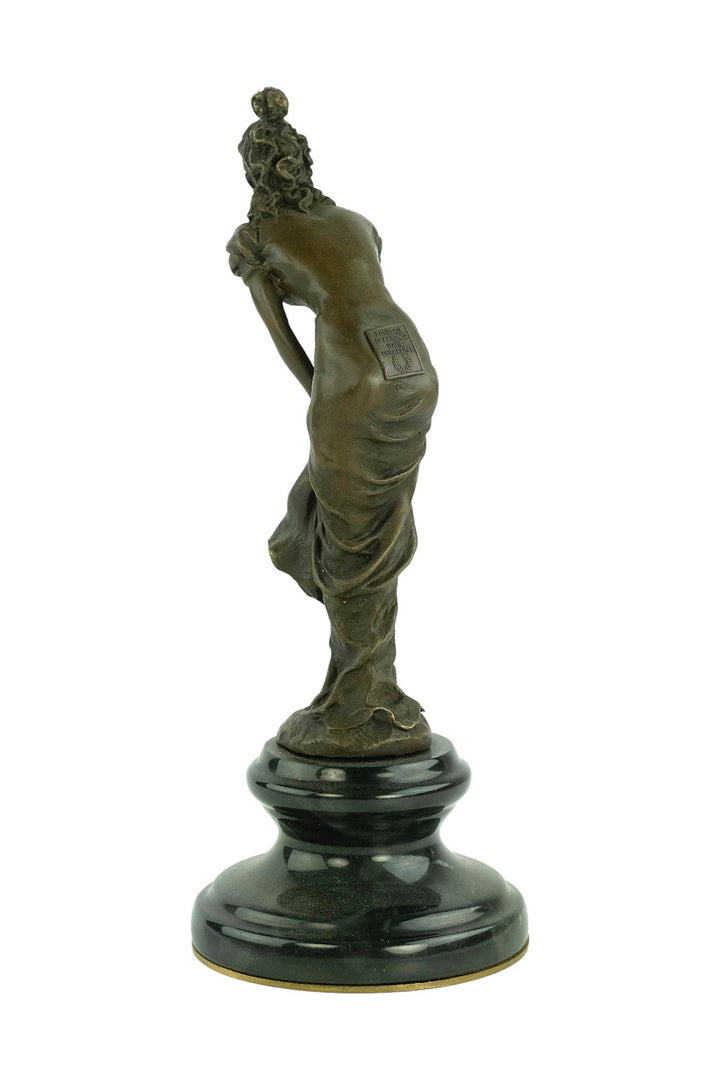 Bronze Female Sculpture in Draped Dress in the Style of Ledieu Bronze Female Statue Art Figurine Female Decoration Female Art Statue