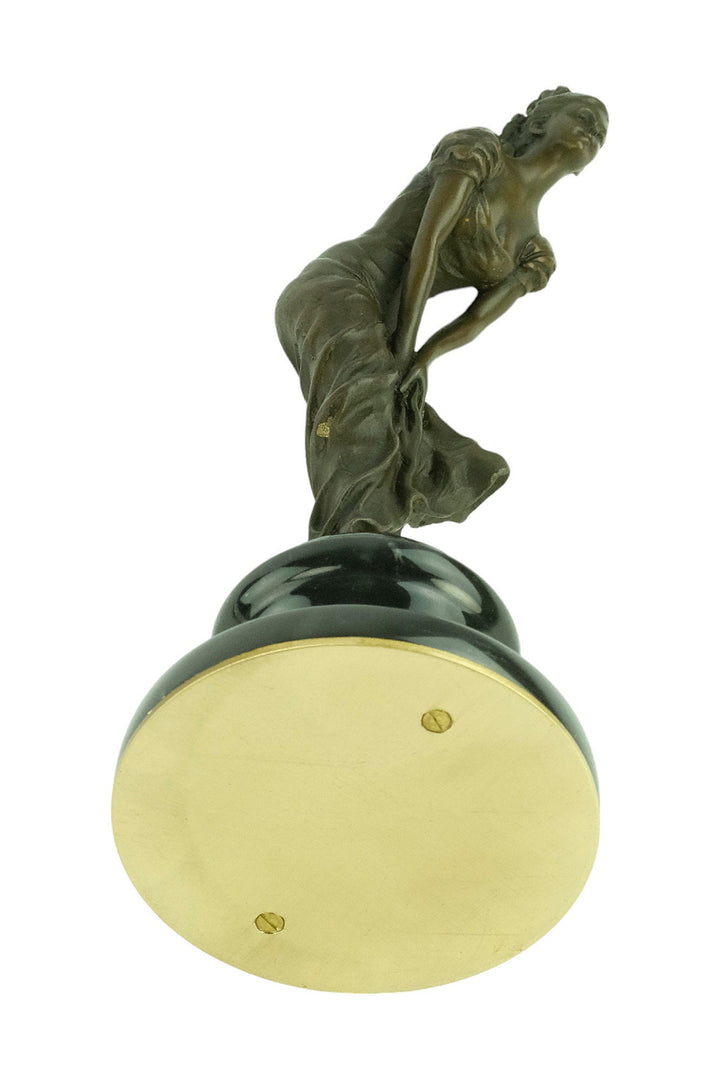 Bronze Female Sculpture in Draped Dress in the Style of Ledieu Bronze Female Statue Art Figurine Female Decoration Female Art Statue