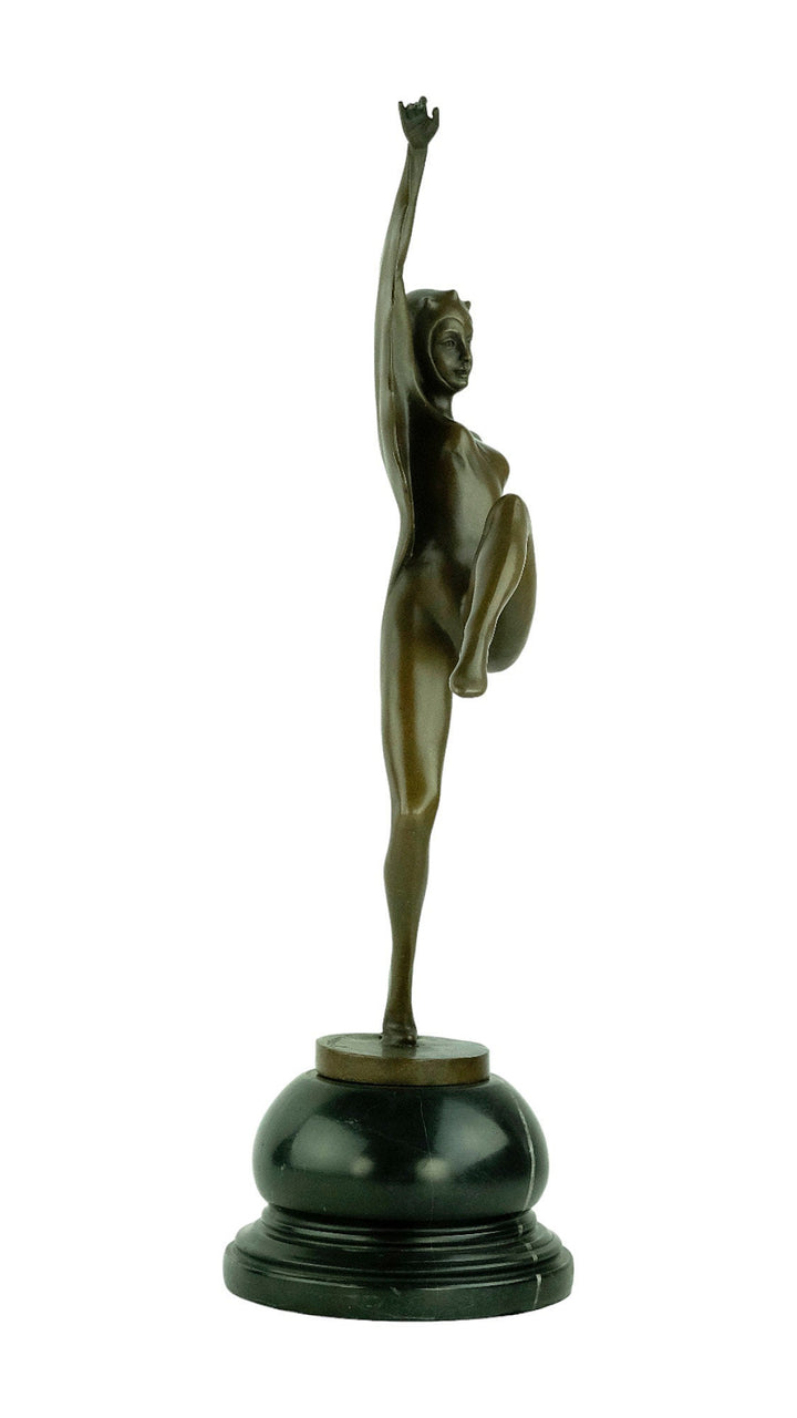 Bronze Bat Girl Sculpture in Art Deco Style Josef Lorenzl Bronze Dancer Statue Art Deco Dancer Sculpture Bronze Sculpture Dancing Female