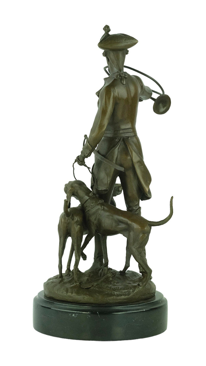 Bronze Hunting Sculpture Hunter with Hounds in Auguste Moreau Style Hunting Decoration Louis XV with Hounds Bronze Hunting Statue Hunt Gift