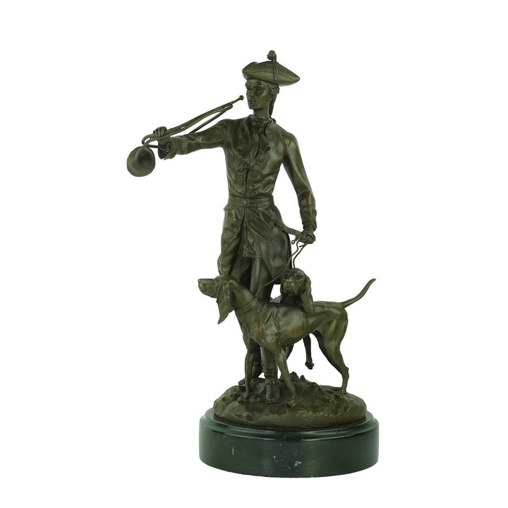 Bronze Hunting Sculpture Hunter with Hounds in Auguste Moreau Style Hunting Decoration Louis XV with Hounds Bronze Hunting Statue Hunt Gift