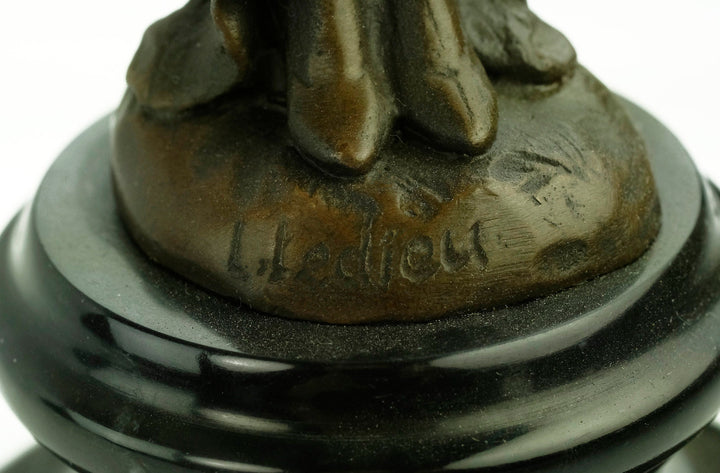 Bronze Female Sculpture in Draped Dress in the Style of Ledieu Bronze Female Statue Art Figurine Female Decoration Female Art Statue