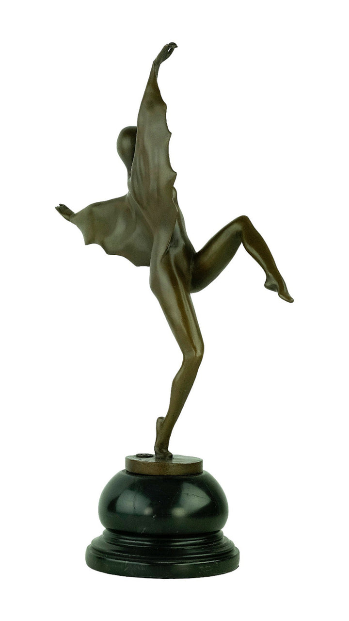 Bronze Bat Girl Sculpture in Art Deco Style Josef Lorenzl Bronze Dancer Statue Art Deco Dancer Sculpture Bronze Sculpture Dancing Female
