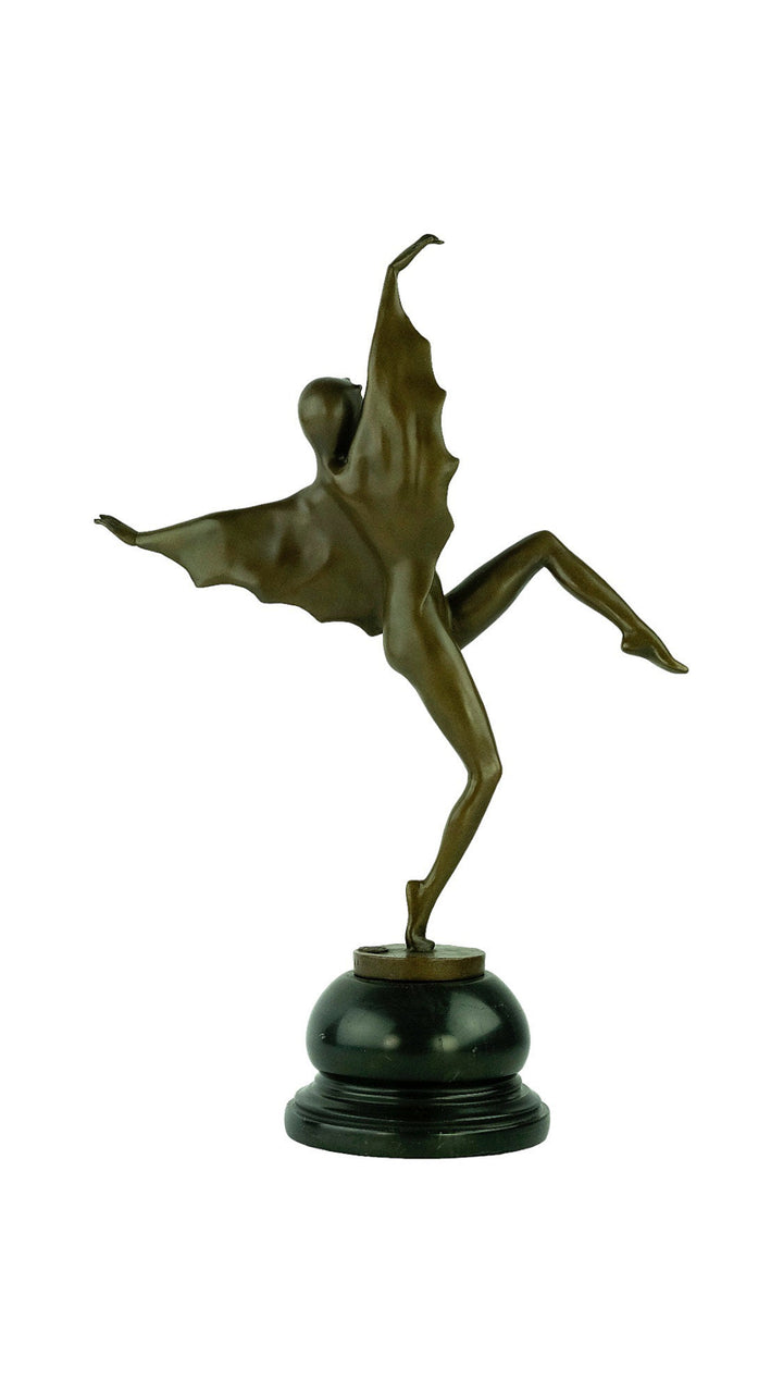 Bronze Bat Girl Sculpture in Art Deco Style Josef Lorenzl Bronze Dancer Statue Art Deco Dancer Sculpture Bronze Sculpture Dancing Female