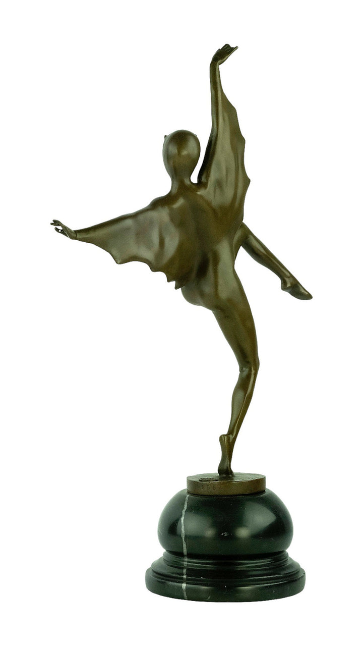 Bronze Bat Girl Sculpture in Art Deco Style Josef Lorenzl Bronze Dancer Statue Art Deco Dancer Sculpture Bronze Sculpture Dancing Female