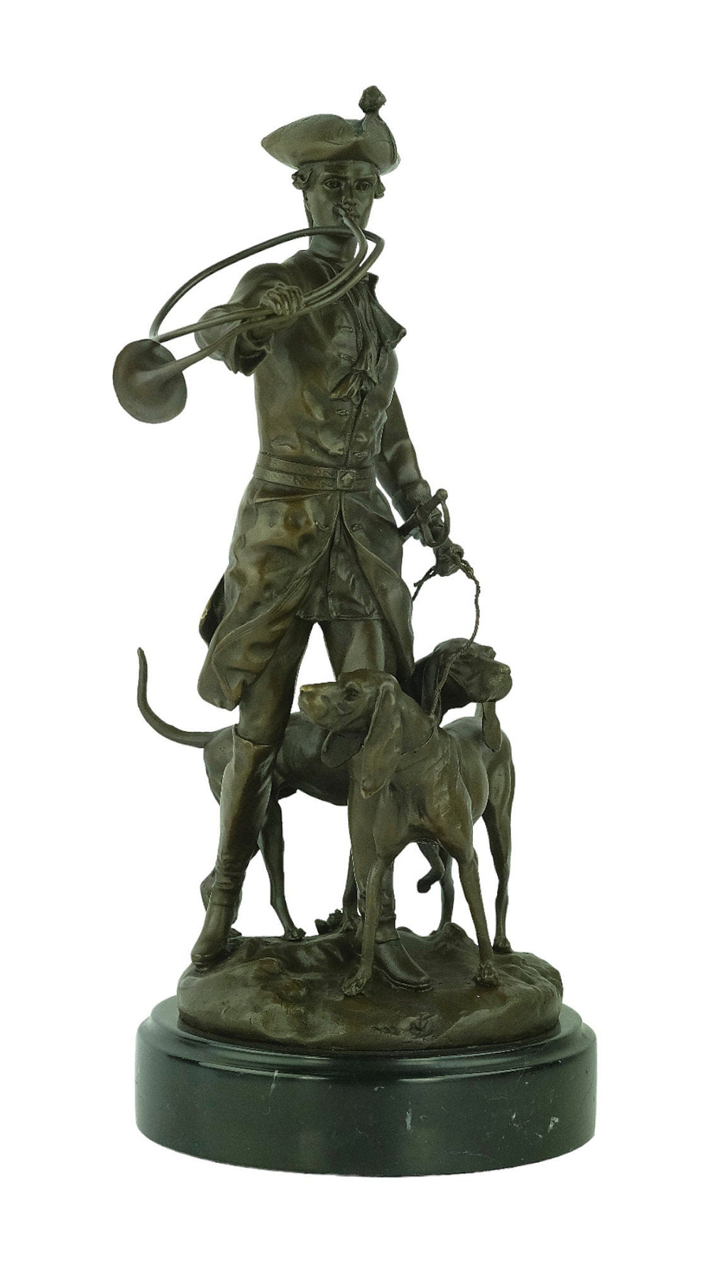 Bronze Hunting Sculpture Hunter with Hounds in Auguste Moreau Style Hunting Decoration Louis XV with Hounds Bronze Hunting Statue Hunt Gift