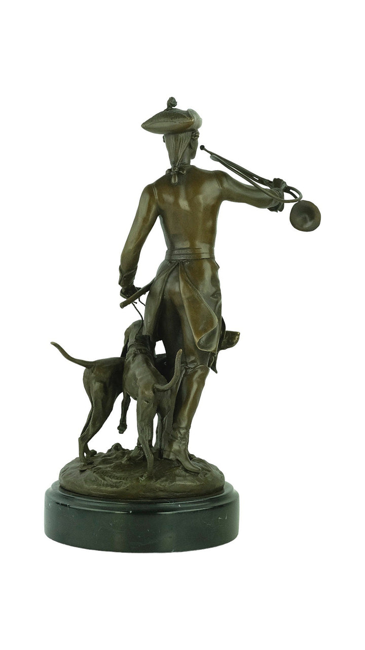 Bronze Hunting Sculpture Hunter with Hounds in Auguste Moreau Style Hunting Decoration Louis XV with Hounds Bronze Hunting Statue Hunt Gift