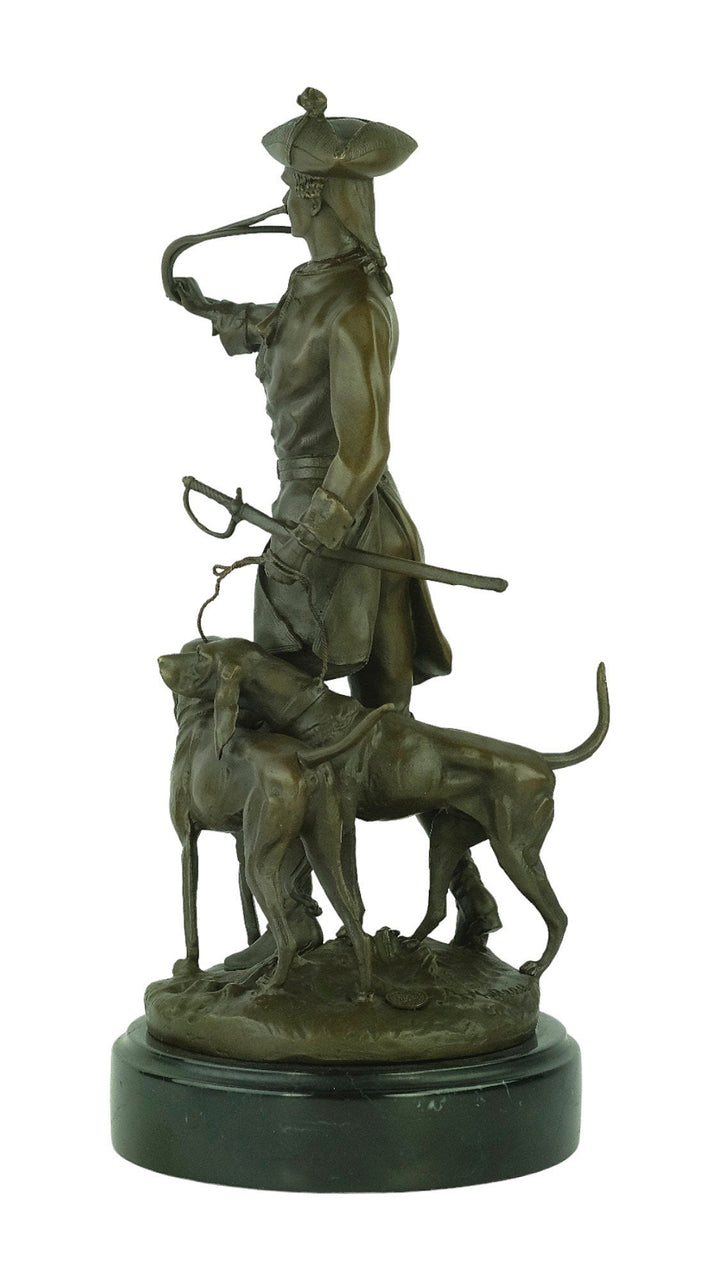 Bronze Hunting Sculpture Hunter with Hounds in Auguste Moreau Style Hunting Decoration Louis XV with Hounds Bronze Hunting Statue Hunt Gift