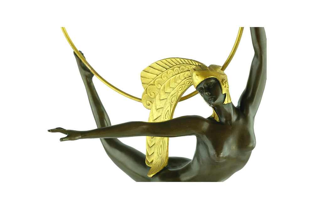 Bronze Hoop Dancer Sculpture in Art Deco Style Bronze Art Deco Statue Bronze Dancer Sculpture Female Dancer Sculpture Large Art Statue