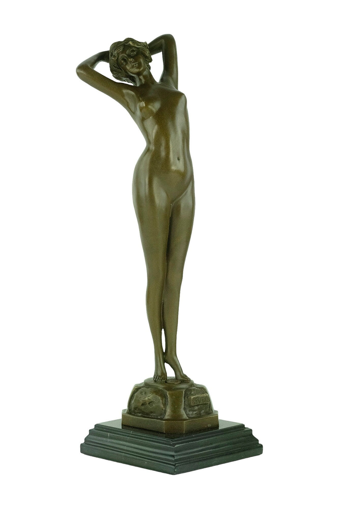 Bronze Female Nude Sculpture Named Reveil in Art Deco Style Bronze Female Statue Paul Philippe Bronze Art Deco Sculpture French Art Statue