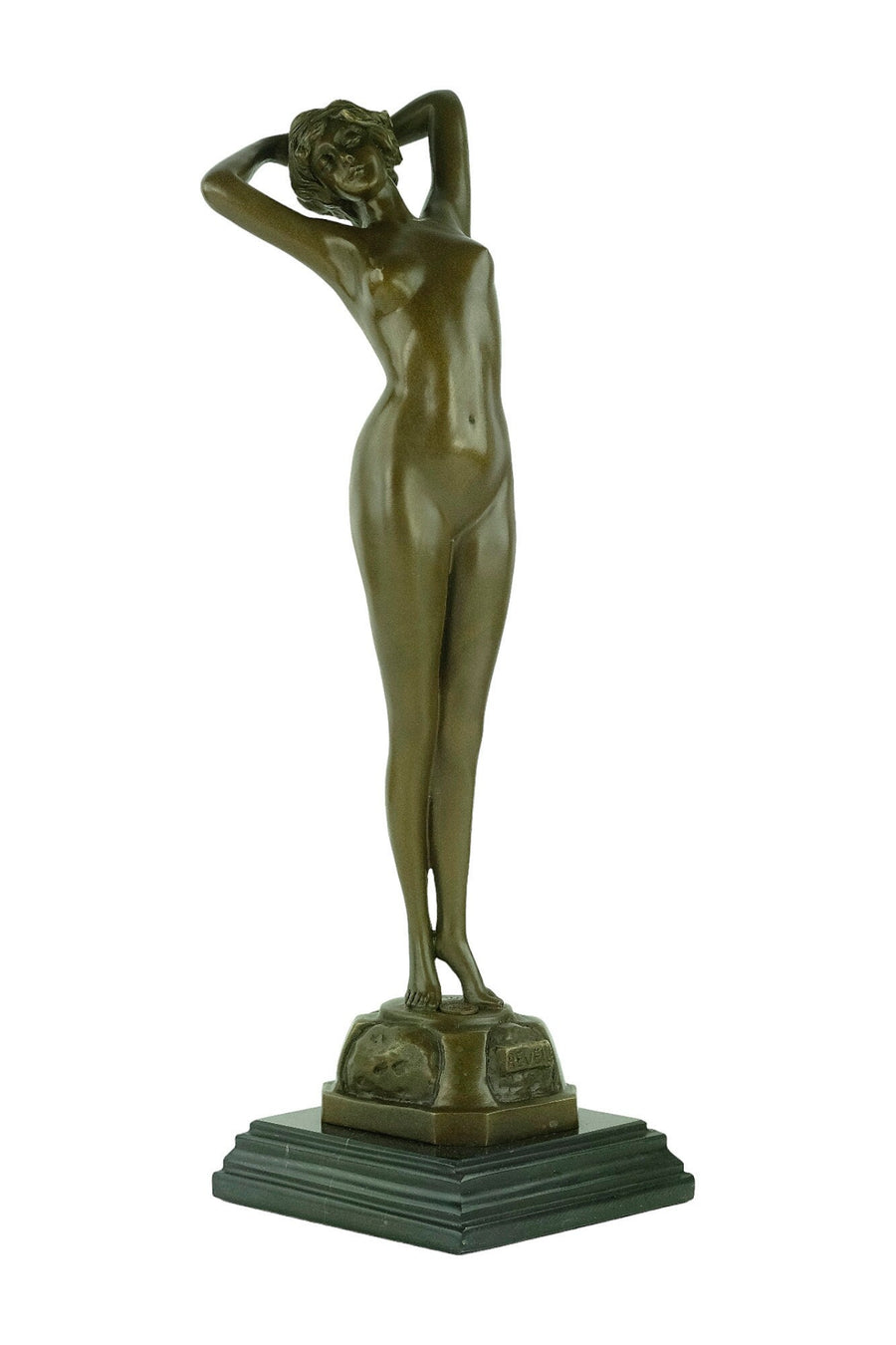 Bronze Female Nude Sculpture Named Reveil in Art Deco Style Bronze Female Statue Paul Philippe Bronze Art Deco Sculpture French Art Statue