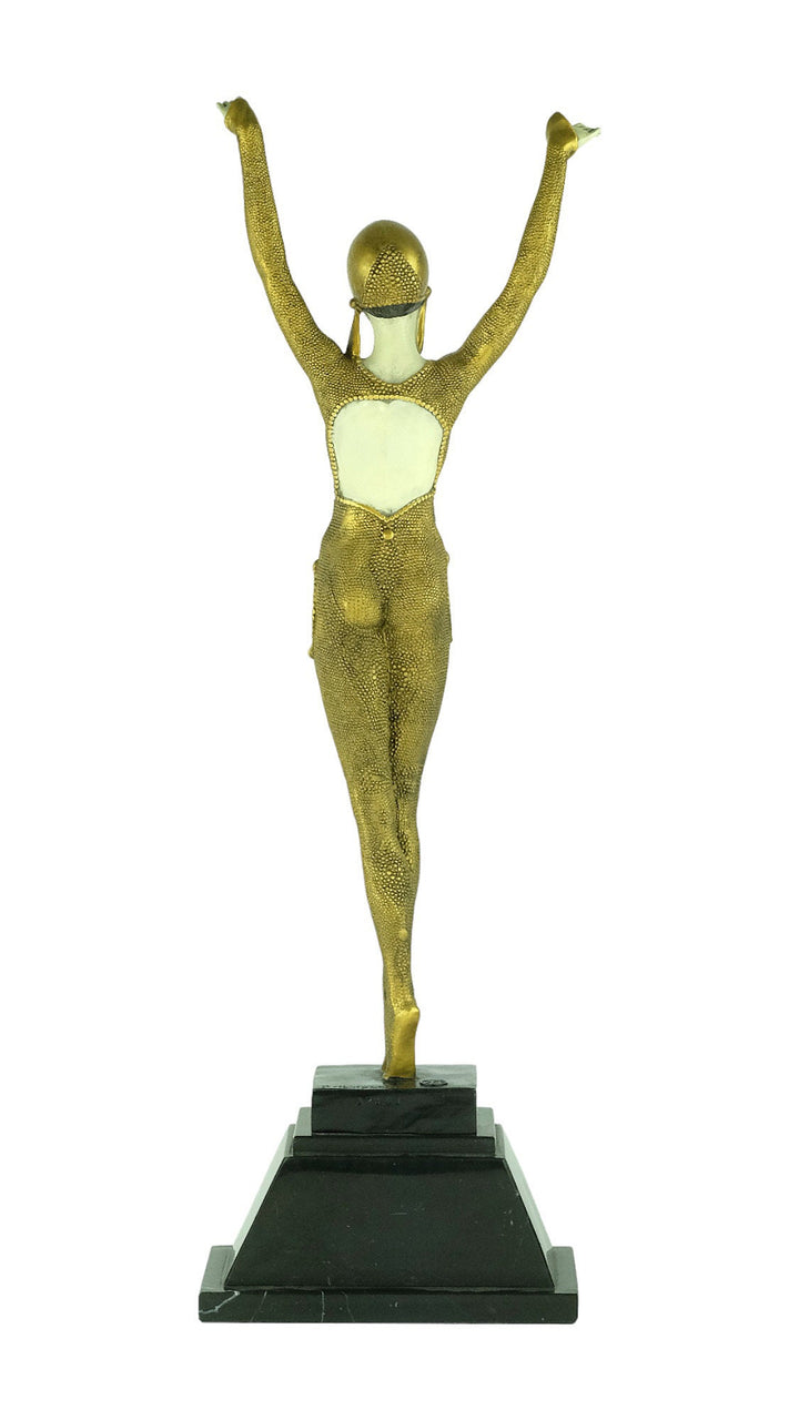 Large Bronze Dancer Sculpture in Art Deco Style Bronze Chiparus Statue Dourga Sculpture Art Deco Female Sculpture Bronze Female Sculpture