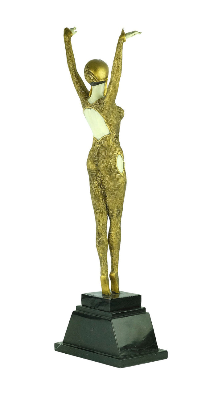 Large Bronze Dancer Sculpture in Art Deco Style Bronze Chiparus Statue Dourga Sculpture Art Deco Female Sculpture Bronze Female Sculpture