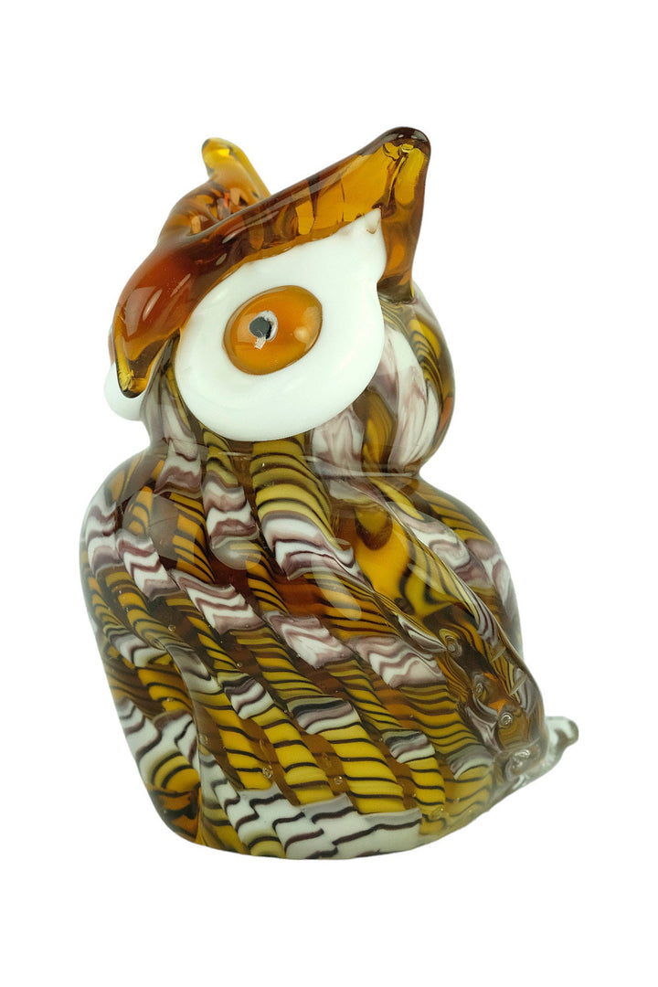 Glass Owl Sculpture in Murano Style Italian Design Sculpture Owl Lovers Gift Glass Owl Statue Owl Decoration Owl Art Figurine Italian Art