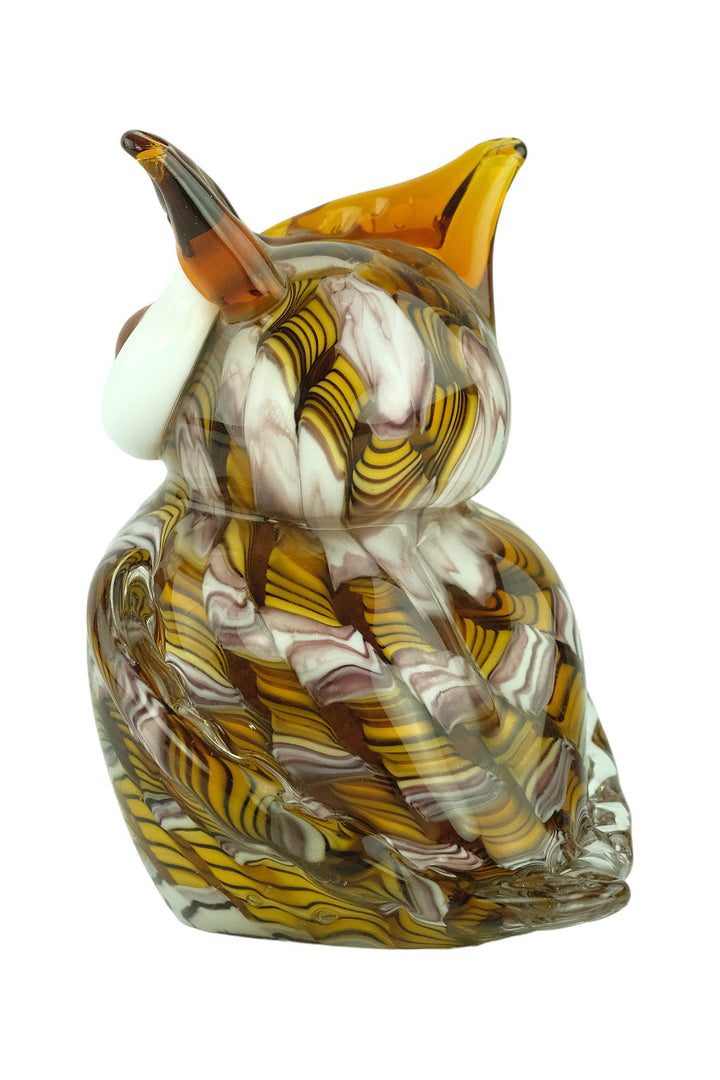 Glass Owl Sculpture in Murano Style Italian Design Sculpture Owl Lovers Gift Glass Owl Statue Owl Decoration Owl Art Figurine Italian Art