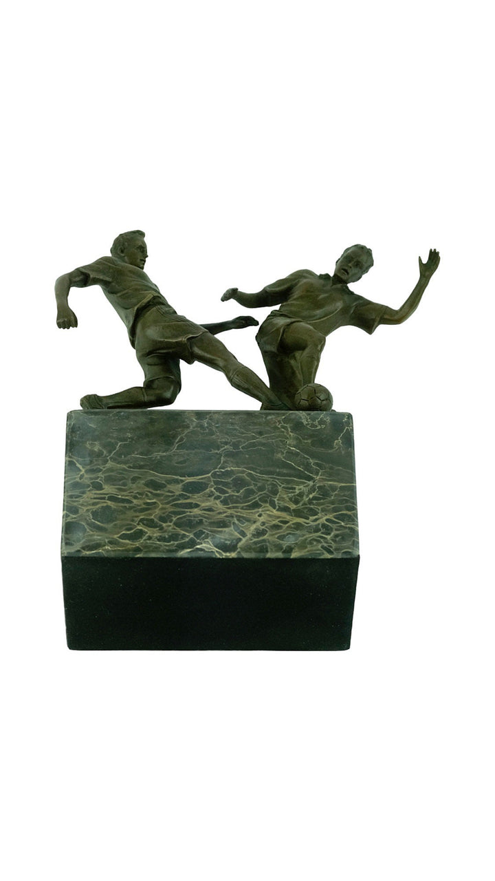 Bronze Football Sculpture signed Milo Bronze Sports Statue Soccer Player Sculpture in Bronze Sport Decoration Football Player Gift Sport Art