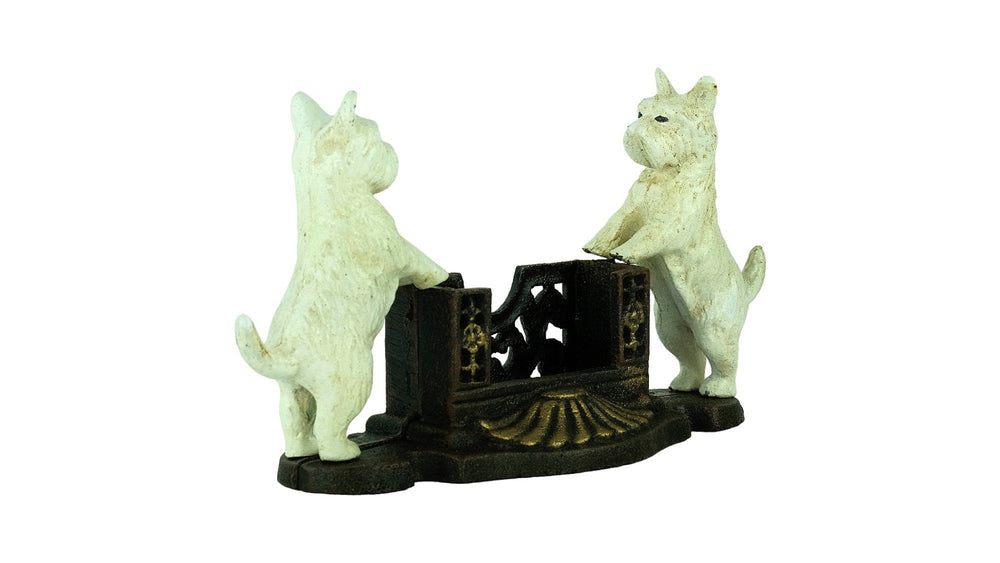 Cast Iron Card Holder with Two Scottish Terrier Dogs Decorative Card Holder Dog Lovers Gift Scottish Terrier Sculpture Card Tray Dog Deco