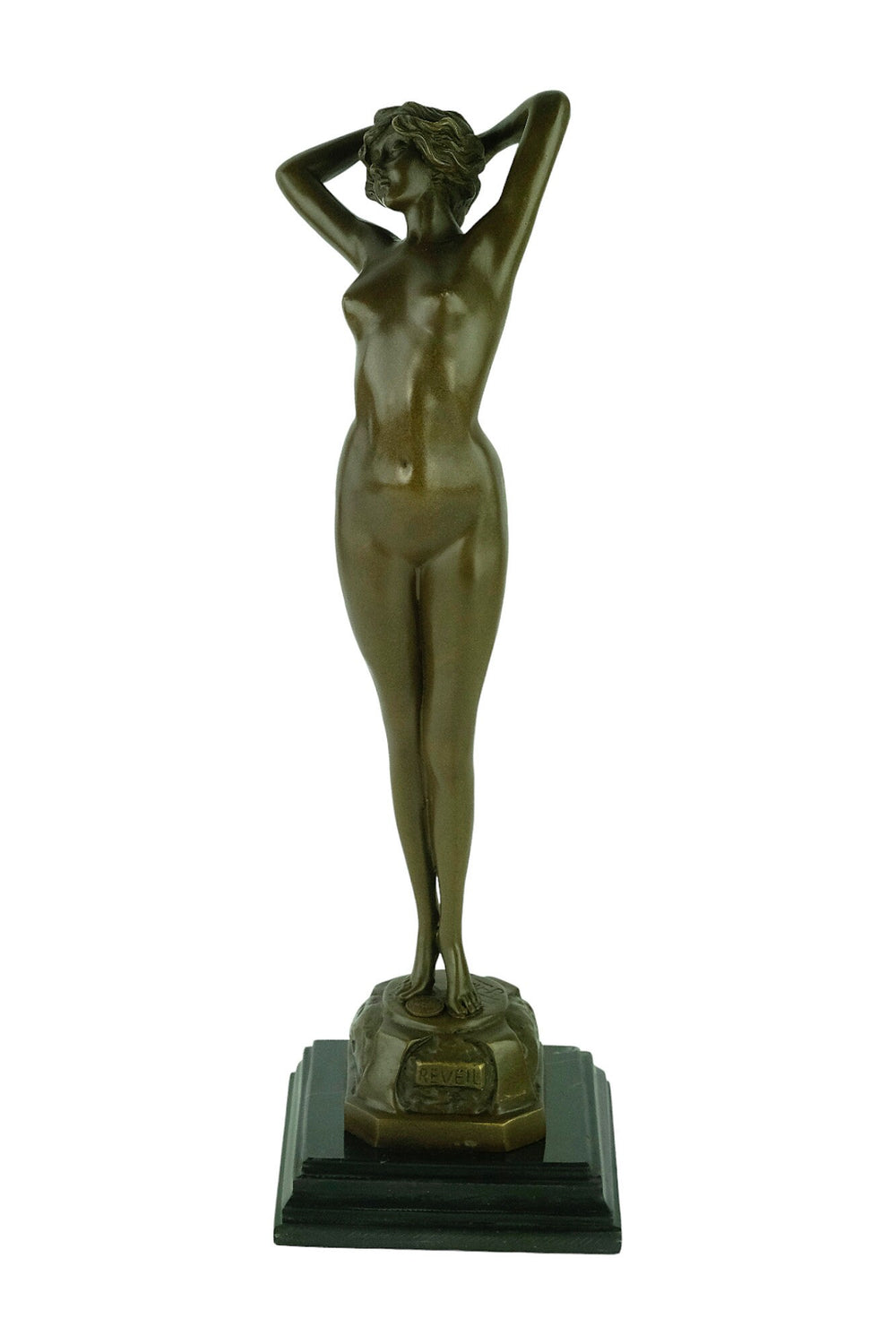 Bronze Female Nude Sculpture Named Reveil in Art Deco Style Bronze Female Statue Paul Philippe Bronze Art Deco Sculpture French Art Statue
