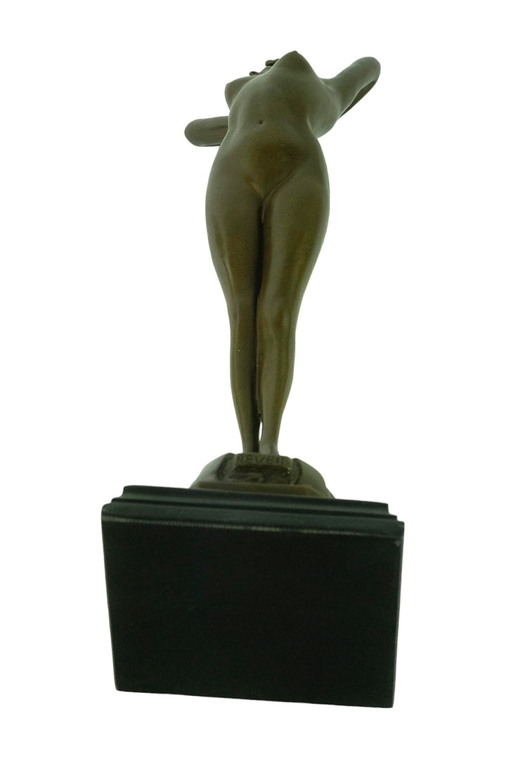 Bronze Female Nude Sculpture Named Reveil in Art Deco Style Bronze Female Statue Paul Philippe Bronze Art Deco Sculpture French Art Statue