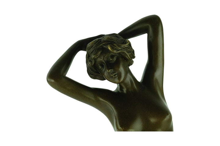 Bronze Female Nude Sculpture Named Reveil in Art Deco Style Bronze Female Statue Paul Philippe Bronze Art Deco Sculpture French Art Statue