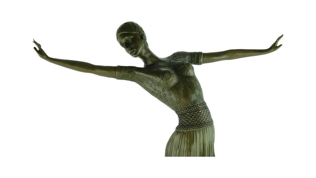 Large Bronze Dancer Sculpture in Art Deco Style Bronze Spanish Dancer Statue Chiparus Sculpture Bronze Art Deco Sculpture Dancing Female
