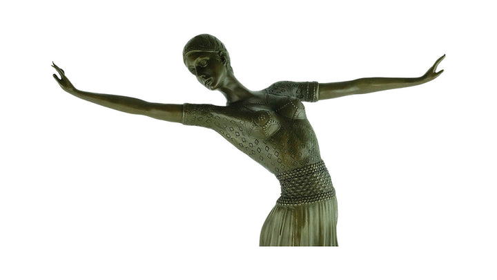 Large Bronze Dancer Sculpture in Art Deco Style Bronze Spanish Dancer Statue Chiparus Sculpture Bronze Art Deco Sculpture Dancing Female
