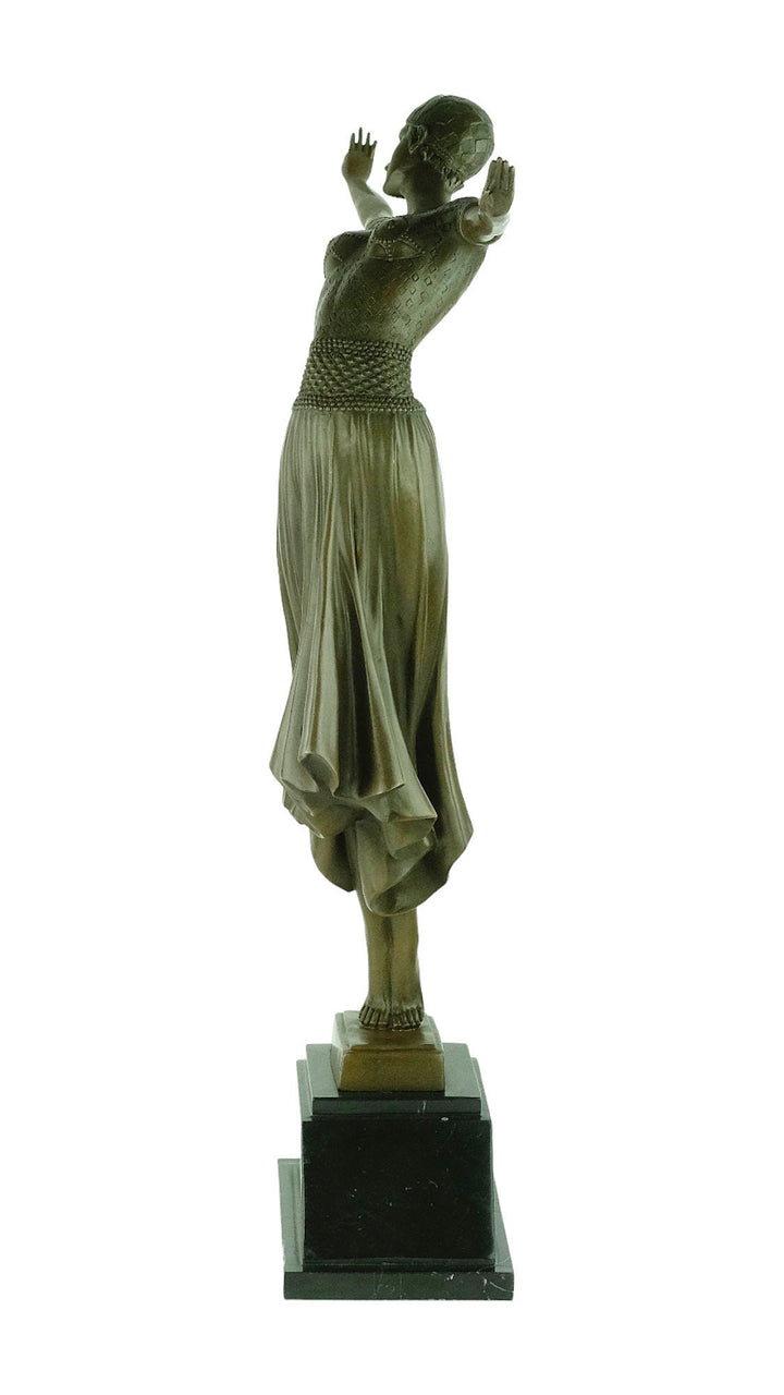 Large Bronze Dancer Sculpture in Art Deco Style Bronze Spanish Dancer Statue Chiparus Sculpture Bronze Art Deco Sculpture Dancing Female