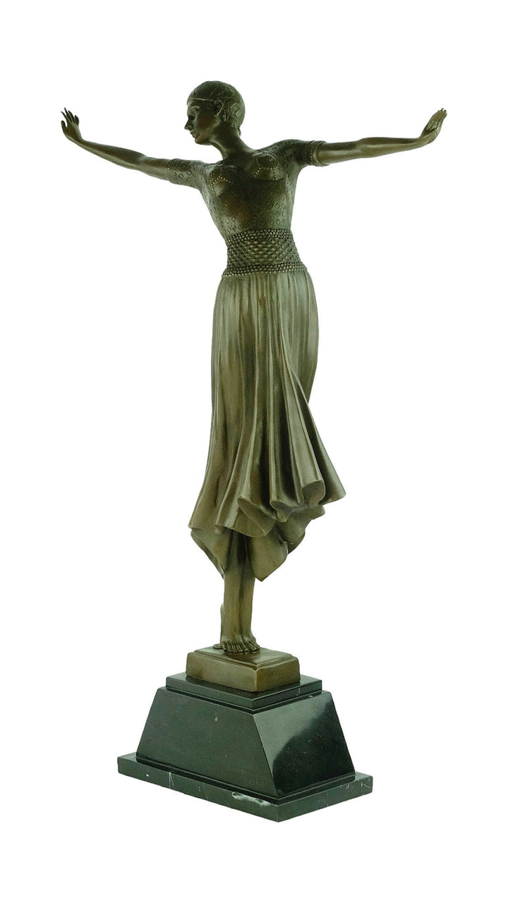 Large Bronze Dancer Sculpture in Art Deco Style Bronze Spanish Dancer Statue Chiparus Sculpture Bronze Art Deco Sculpture Dancing Female