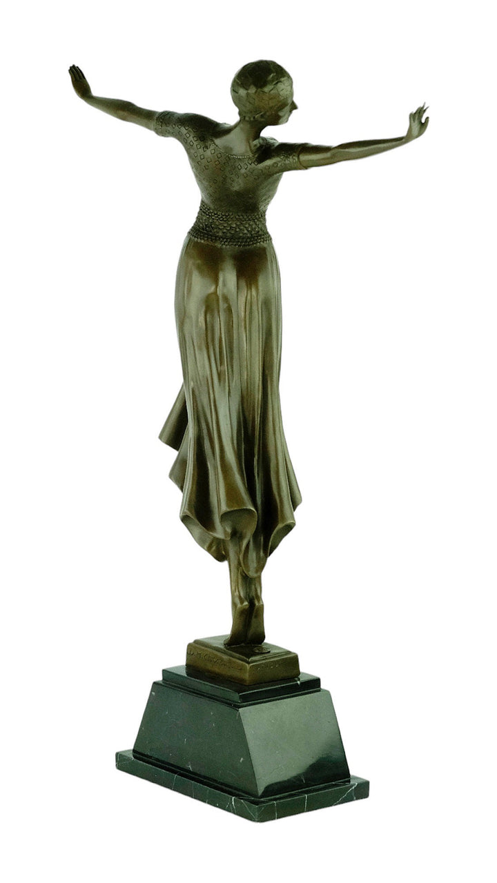 Large Bronze Dancer Sculpture in Art Deco Style Bronze Spanish Dancer Statue Chiparus Sculpture Bronze Art Deco Sculpture Dancing Female