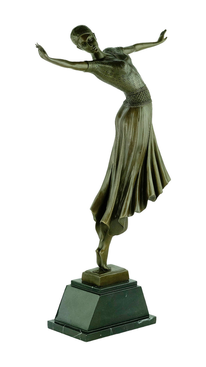 Large Bronze Dancer Sculpture in Art Deco Style Bronze Spanish Dancer Statue Chiparus Sculpture Bronze Art Deco Sculpture Dancing Female