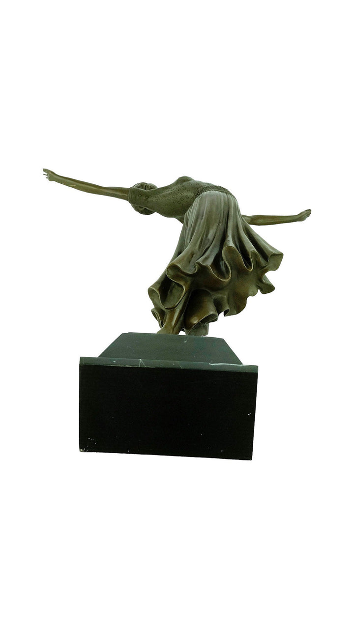 Large Bronze Dancer Sculpture in Art Deco Style Bronze Spanish Dancer Statue Chiparus Sculpture Bronze Art Deco Sculpture Dancing Female