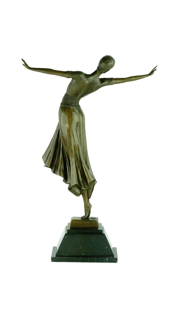 Large Bronze Dancer Sculpture in Art Deco Style Bronze Spanish Dancer Statue Chiparus Sculpture Bronze Art Deco Sculpture Dancing Female
