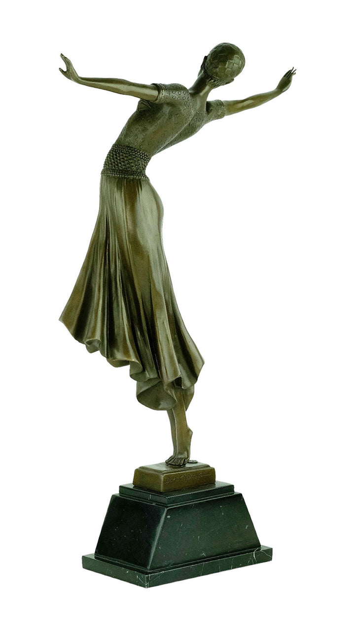 Large Bronze Dancer Sculpture in Art Deco Style Bronze Spanish Dancer Statue Chiparus Sculpture Bronze Art Deco Sculpture Dancing Female
