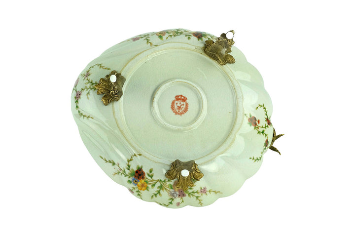 Bronze Mounted Porcelain Tray with Music Playing Cherubs in Jugendstil Style Porcelain Centerpiece Art Nouveau Tray Music Lovers Gift
