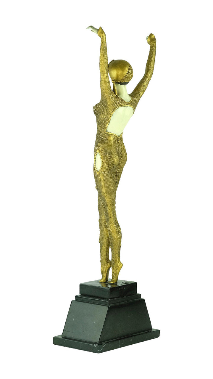 Large Bronze Dancer Sculpture in Art Deco Style Bronze Chiparus Statue Dourga Sculpture Art Deco Female Sculpture Bronze Female Sculpture