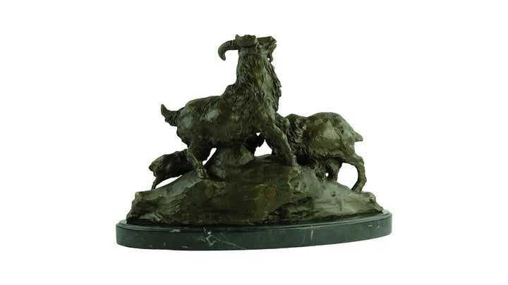 Bronze Sculpture of a Group of Goats Animal Art Statue Bronze Goat Sculpture Wildlife Sculpture Barye Sculpture Hunting Sculpture Animals