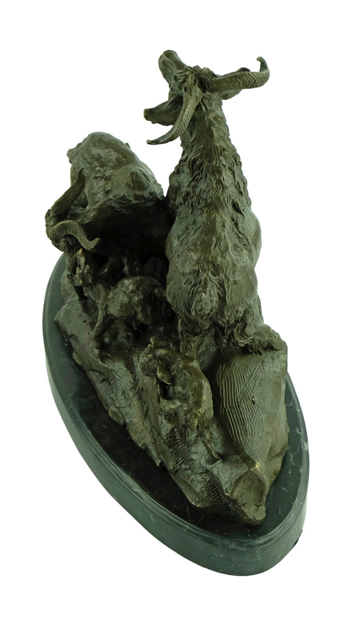 Bronze Sculpture of a Group of Goats Animal Art Statue Bronze Goat Sculpture Wildlife Sculpture Barye Sculpture Hunting Sculpture Animals