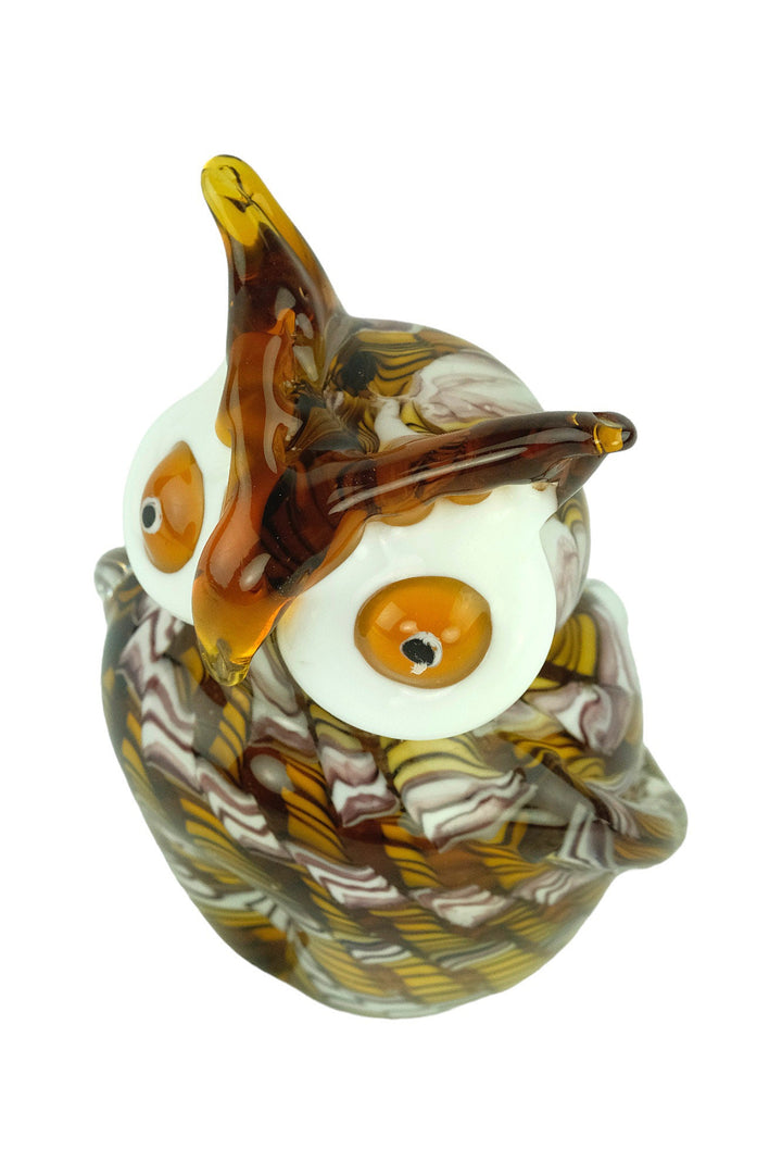 Glass Owl Sculpture in Murano Style Italian Design Sculpture Owl Lovers Gift Glass Owl Statue Owl Decoration Owl Art Figurine Italian Art