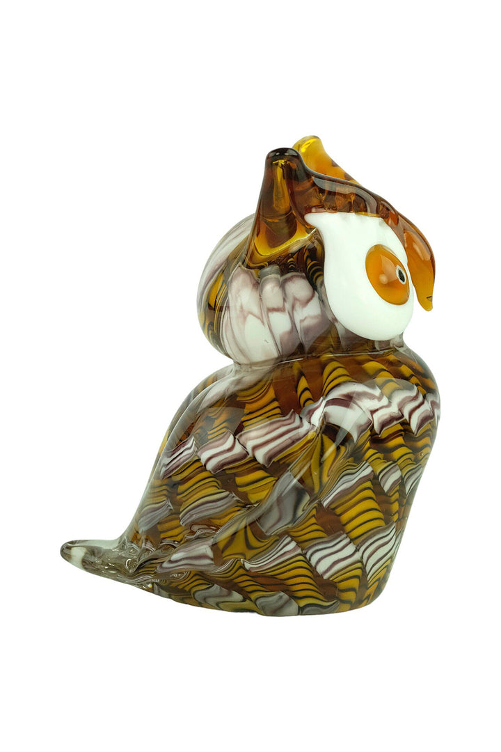 Glass Owl Sculpture in Murano Style Italian Design Sculpture Owl Lovers Gift Glass Owl Statue Owl Decoration Owl Art Figurine Italian Art