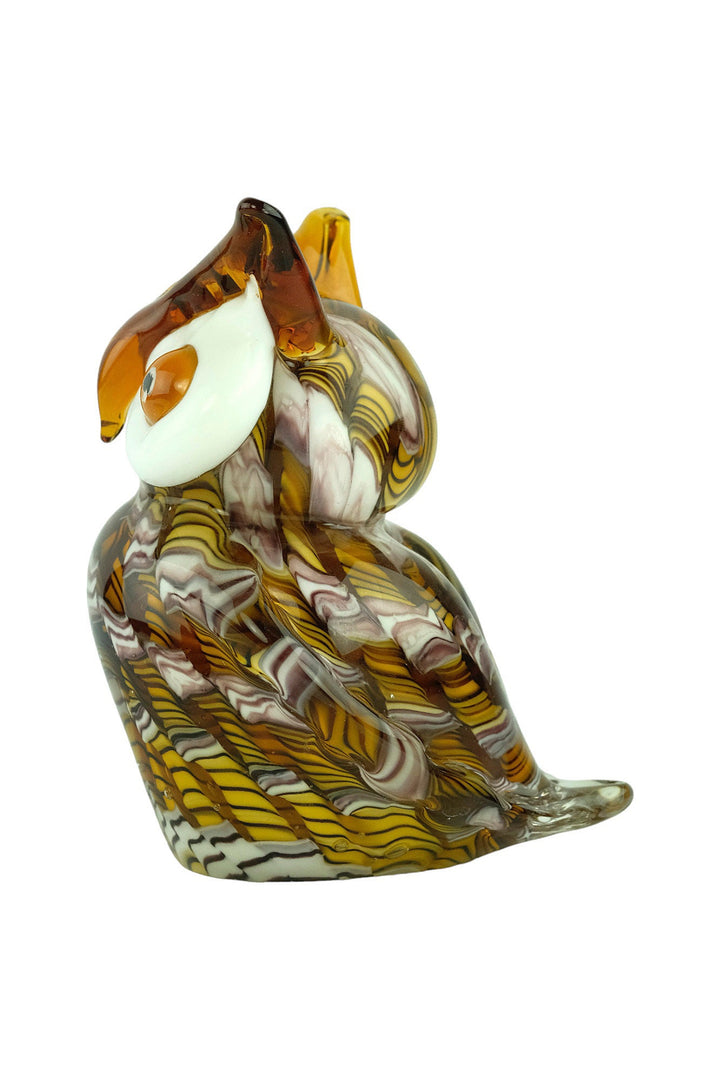 Glass Owl Sculpture in Murano Style Italian Design Sculpture Owl Lovers Gift Glass Owl Statue Owl Decoration Owl Art Figurine Italian Art