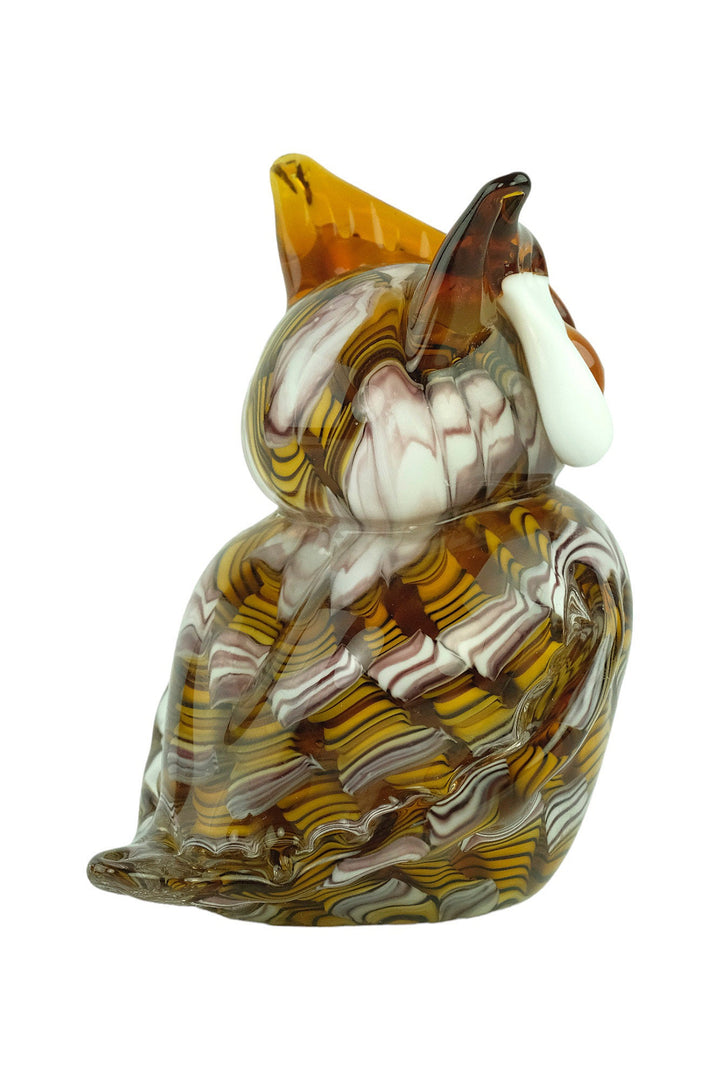 Glass Owl Sculpture in Murano Style Italian Design Sculpture Owl Lovers Gift Glass Owl Statue Owl Decoration Owl Art Figurine Italian Art