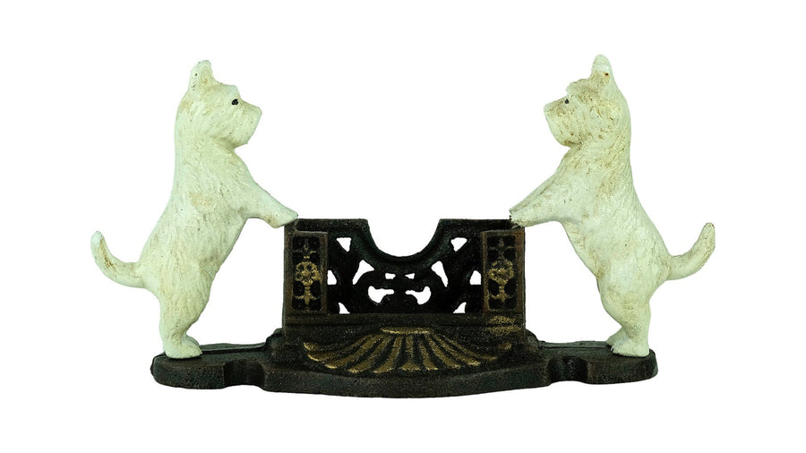 Cast Iron Card Holder with Two Scottish Terrier Dogs Decorative Card Holder Dog Lovers Gift Scottish Terrier Sculpture Card Tray Dog Deco