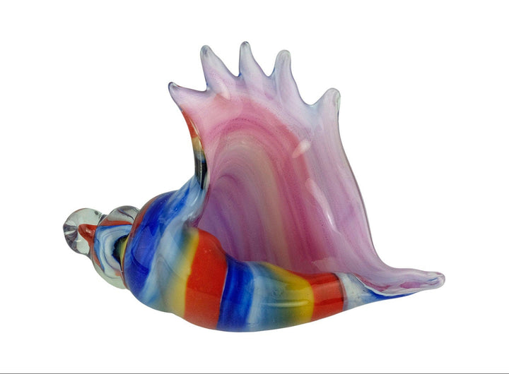 Glass Conch Shell Sculpture in Murano Style Sea Shell Art Figurine Italian Design Statue Murano Collectable Glass Sculpture Nautical Decor