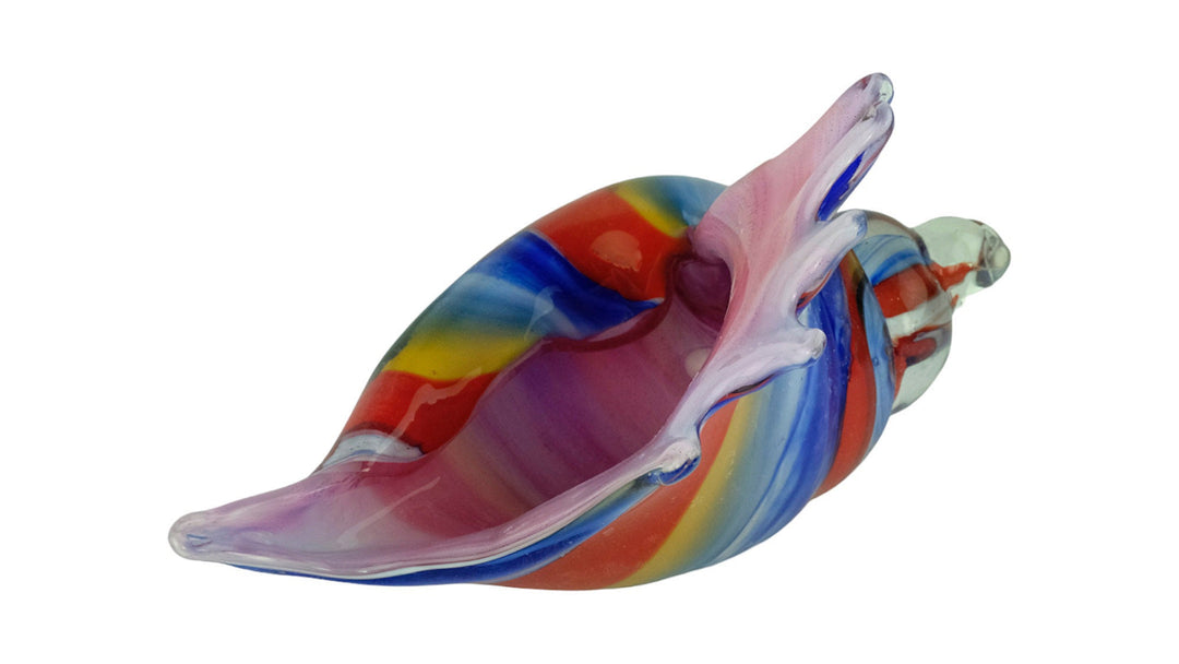 Glass Conch Shell Sculpture in Murano Style Sea Shell Art Figurine Italian Design Statue Murano Collectable Glass Sculpture Nautical Decor