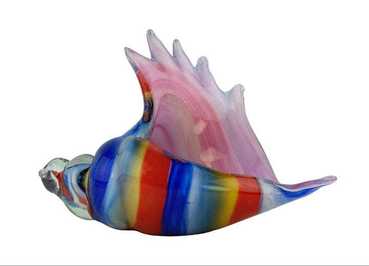 Glass Conch Shell Sculpture in Murano Style Sea Shell Art Figurine Italian Design Statue Murano Collectable Glass Sculpture Nautical Decor